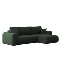 ECKSOFA Mit Schlaffunktion und Stauraum für Bettzeug Capri Stoff Poso Grün Rechts - Grün, Holz/Textil (272/145cm) - Kaiser Möbel
