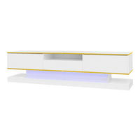 TV-ELEMENT180X38X45CM Weiß-Hochglanz mit LED-Beleuchtung und 3 Schubladen - Weiß, Holz (44.45/20.96/78.74cm) - Raelunyi