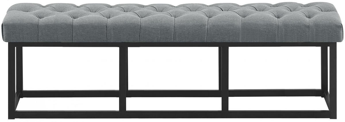 SITZBANK 150/38 cm Stoff Dunkelgrau - Dunkelgrau/Schwarz, Textil/Metall (150/46/38cm) - CLP