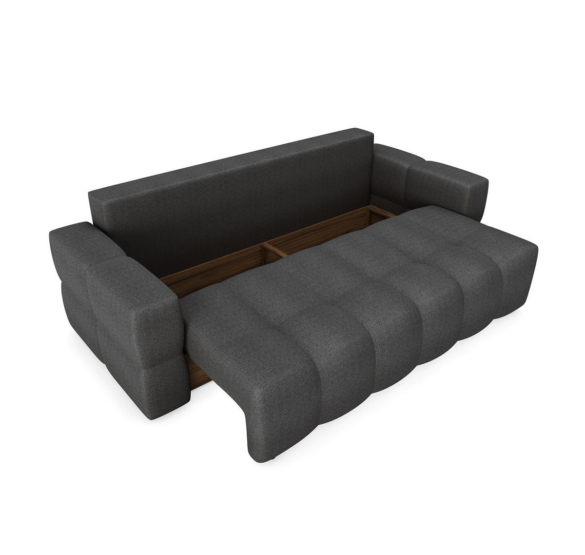 SCHLAFSOFA GERADE Rastergewebe Anthrazitgrau 247cm - Dunkelgrau/Anthrazit, Textil (247/90/102cm) - Sia Home