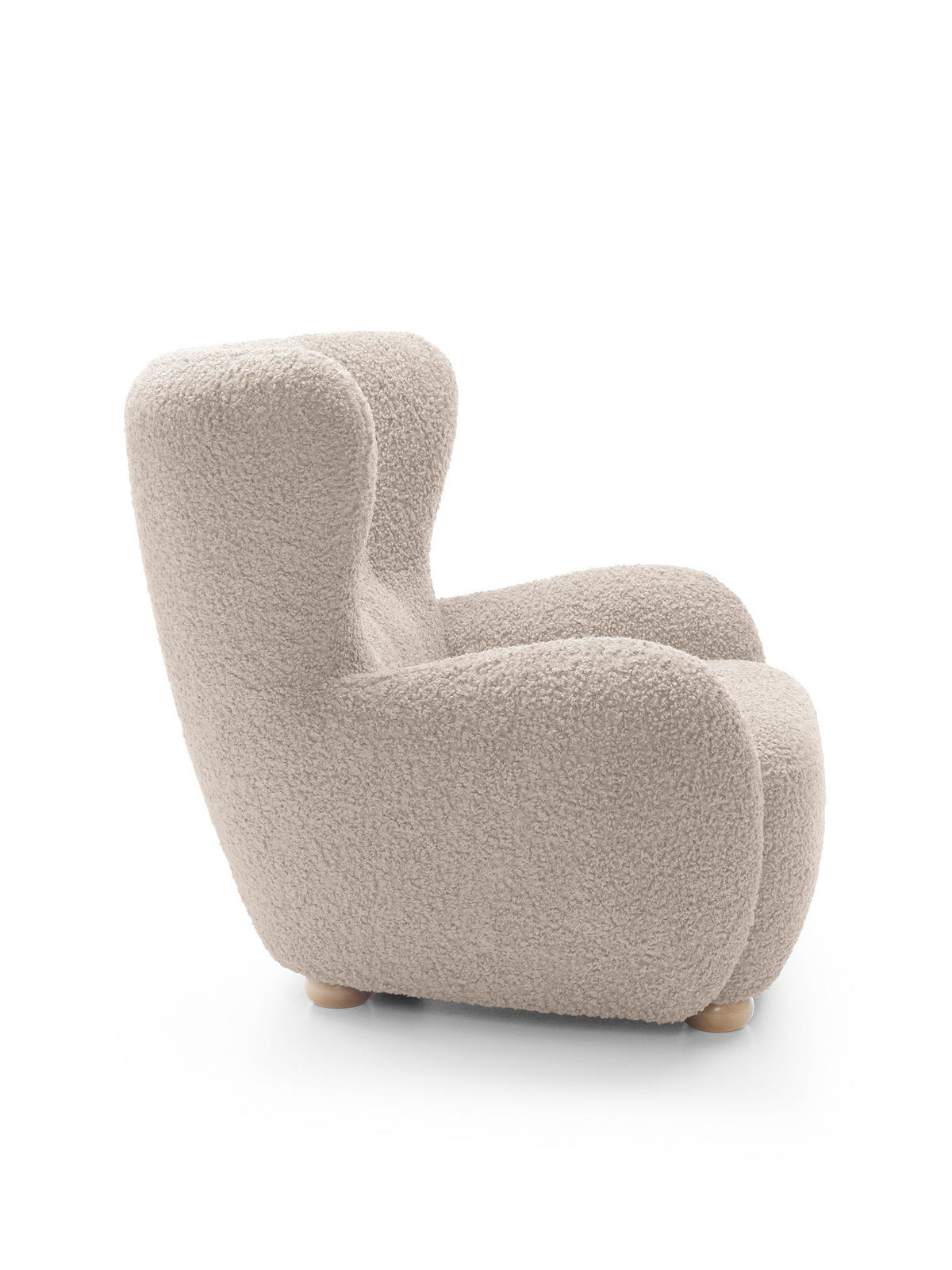 SESSEL MIST, Polstersessel Klassisch Loungesessel, Bucle-Stoff Beige - Beige, Holz/Holzwerkstoff (88/91/100cm) - MASSENO