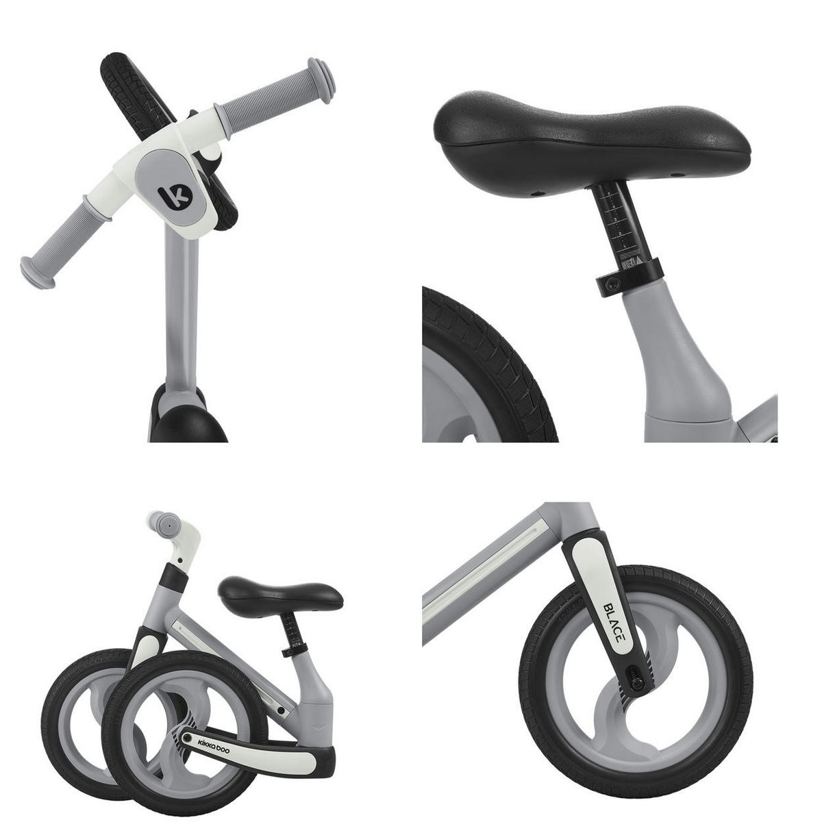 LAUFRAD Blace 12 Zoll grau einstellbar, Federung Vorderräder - Grau, Metall (88/33/56cm) - Kikka boo