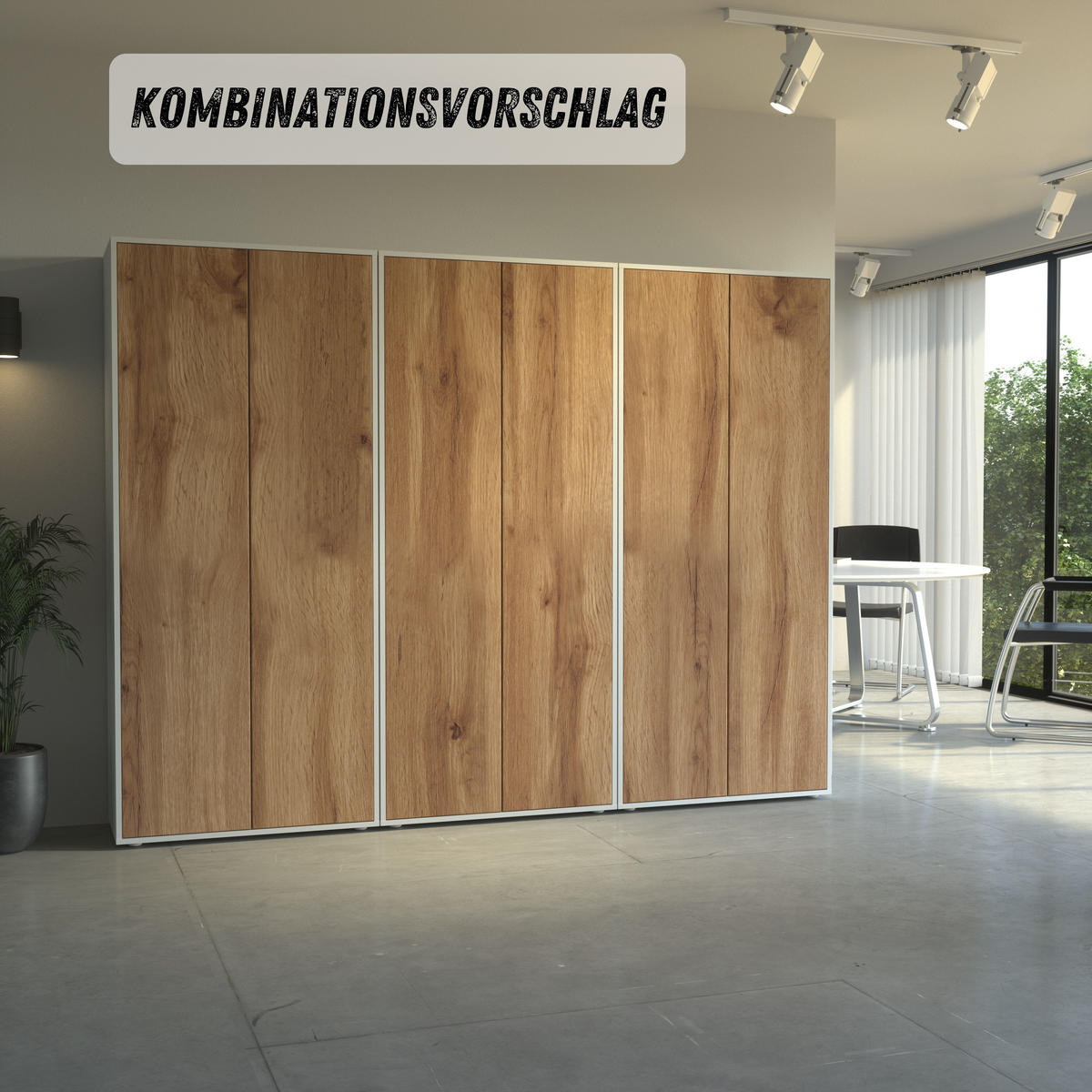 AKTENSCHRANK Amira T00 Eiche Wotan 180/80/40 cm - Eiche Wotan, Holzwerkstoff (80/180/40cm) - SIMPLYFURN