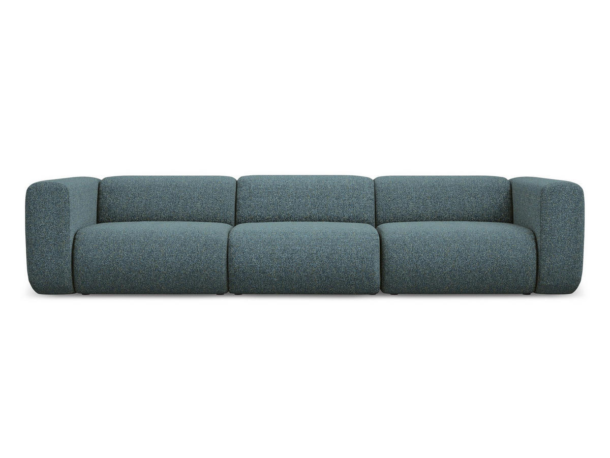 4-SITZER-SOFA Strukturstoff Stoff Blau - Blau/Blaugrau, Kunststoff/Textil (319/70/89cm) - Makamii
