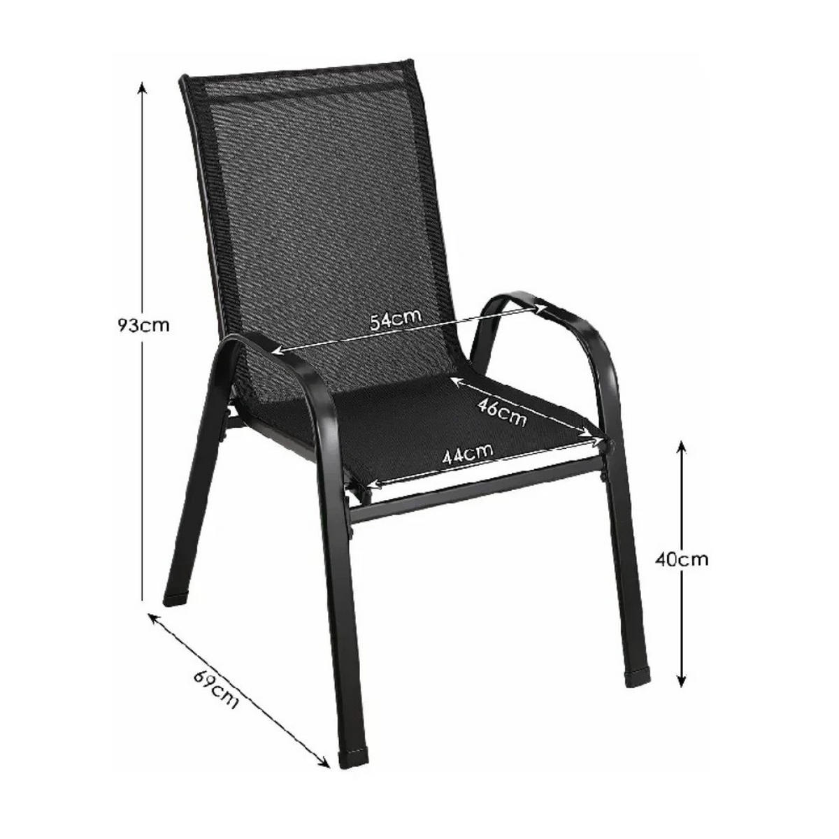 GARTENSTUHL 4er-Set Schwarz - Schwarz, Metall (91/73.5/54cm) - Kaket