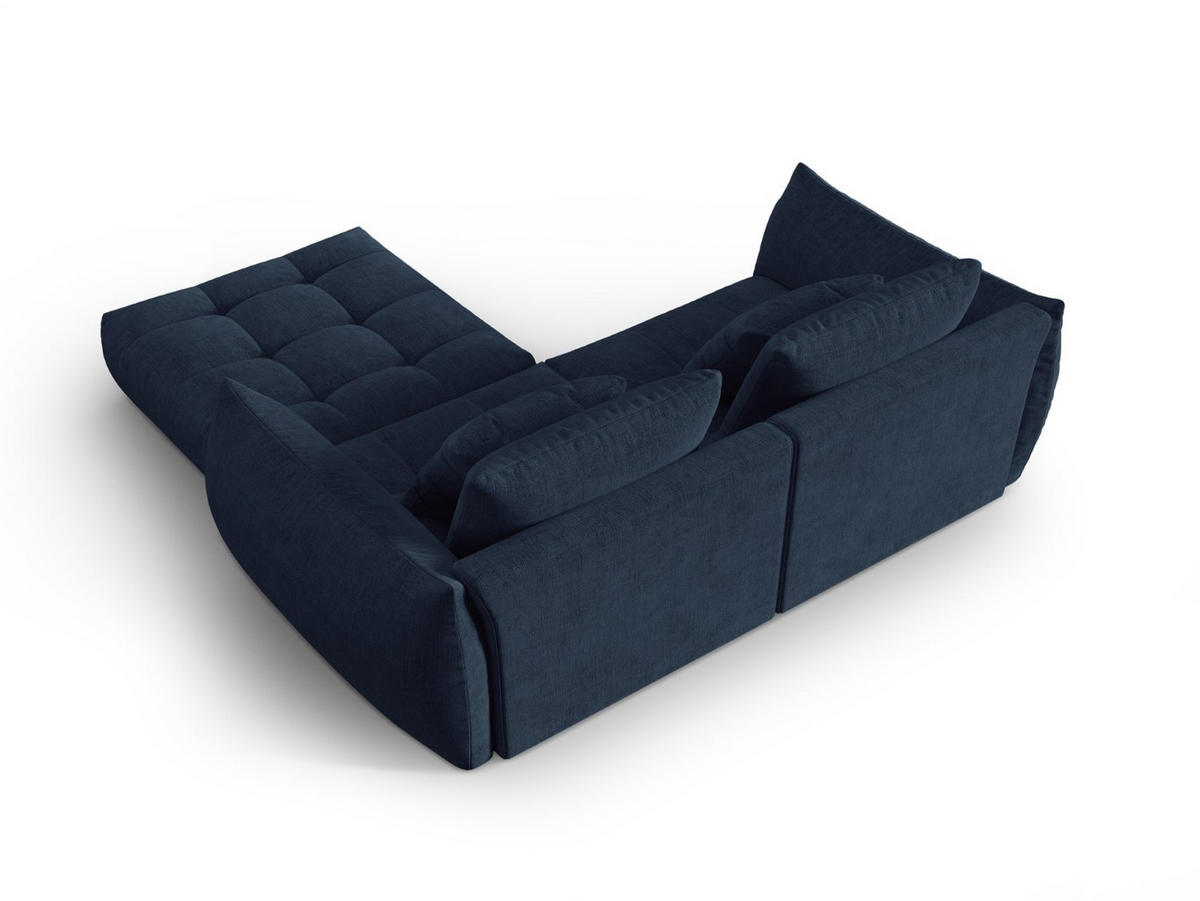 SOFA modular Bloom aus strukturiertem Stoff dunkelblau 3 Sitzplätze - Dunkelblau, Textil (216/232cm) - Micadoni