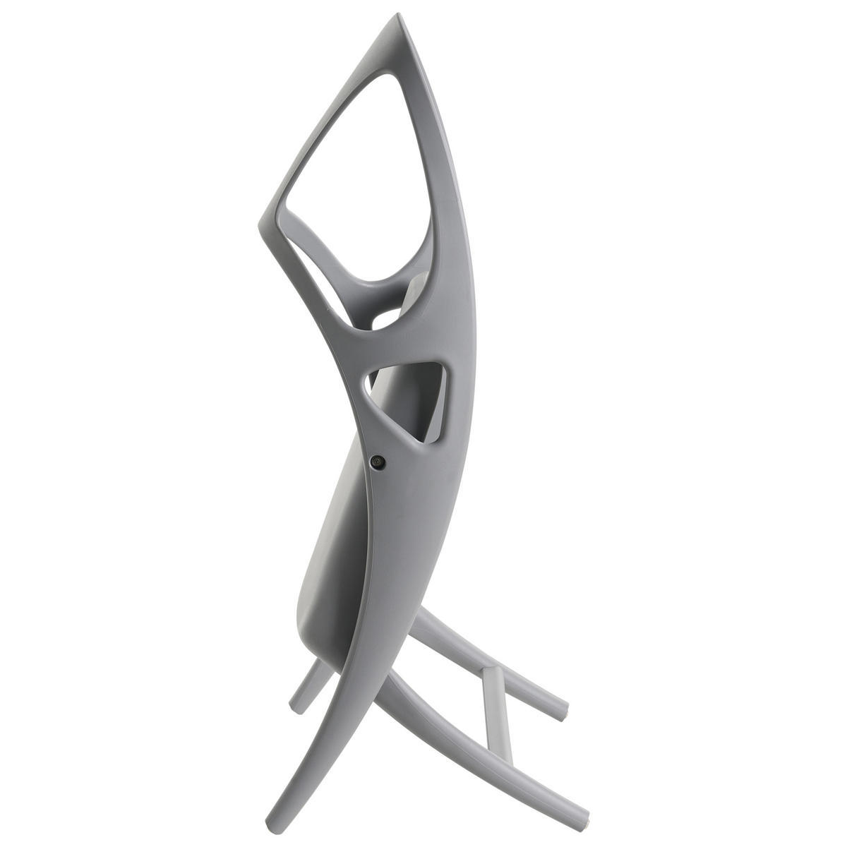 GARTENSTUHL 4er-Set Grau Nemi - Grau, Kunststoff (59/80/53cm) - Beliani