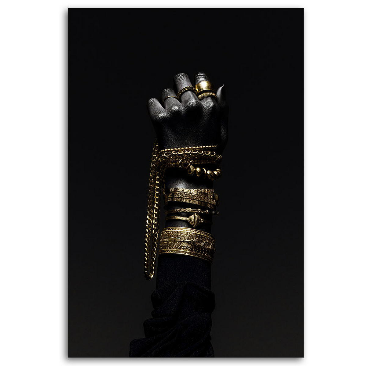 KUNSTDRUCK Schwarz 40/60 cm - Schwarz, Textil (40/60cm) - KUNSTLOFT