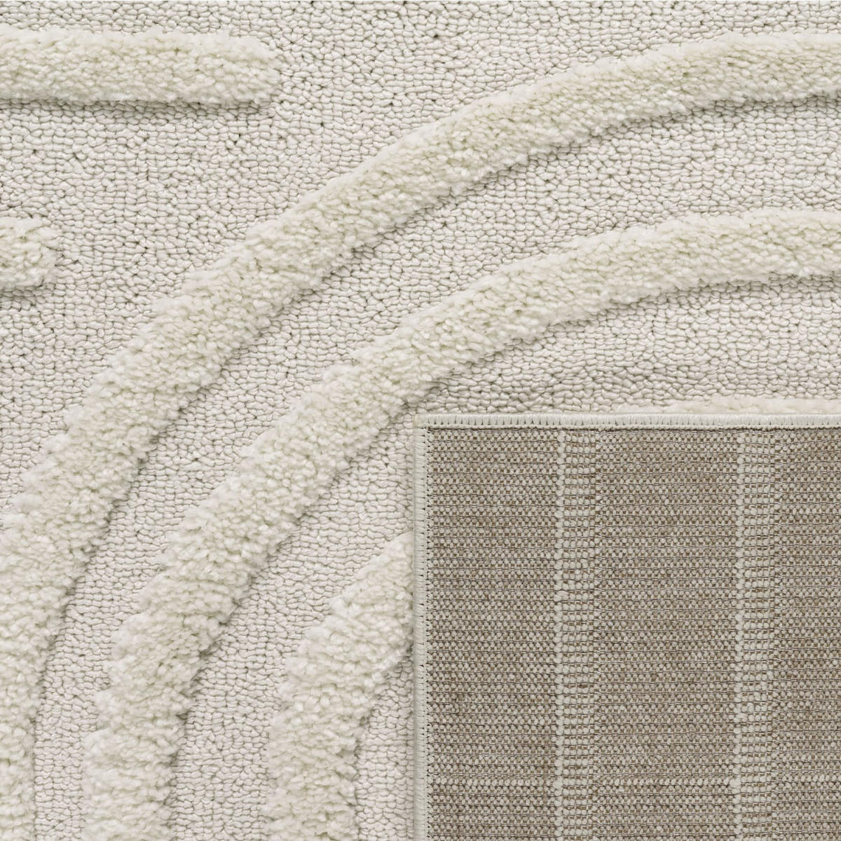 HOCHFLORTEPPICH, mit 3D-Struktur, aus Polypropylen, Florhöhe 30 mm, Creme, 120 x 160 cm - Beige, Textil (120/160cm) - KADIMA DESIGN