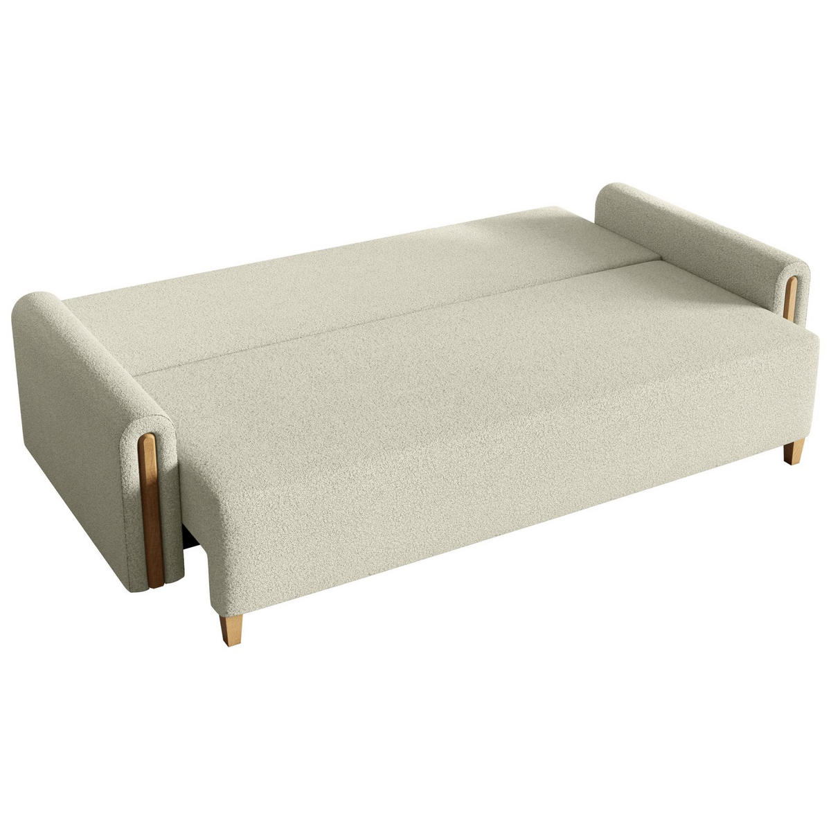 3-SITZER SCHLAFSOFA Majla Creme - Eichefarben/Creme, Holz/Textil (236/93/97cm) - Selsey