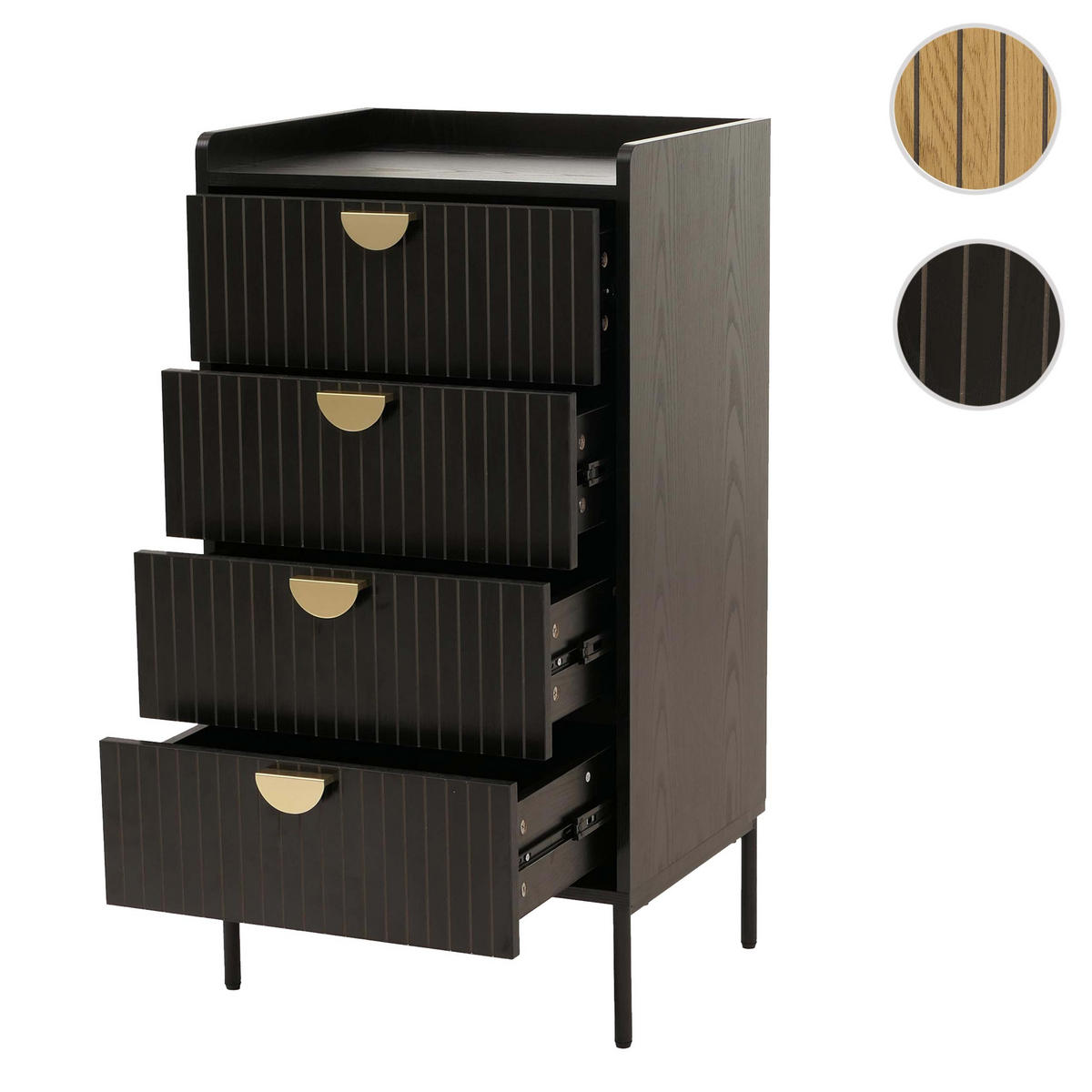 KOMODA Černá - černá, dřevo (50/95/42cm) - MCW