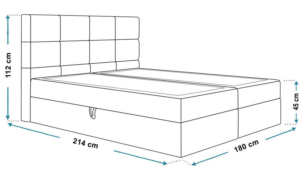 BETT Blau FOX 5 180x200 cm - Blau, Textil (180/200cm) - Sepro Meble