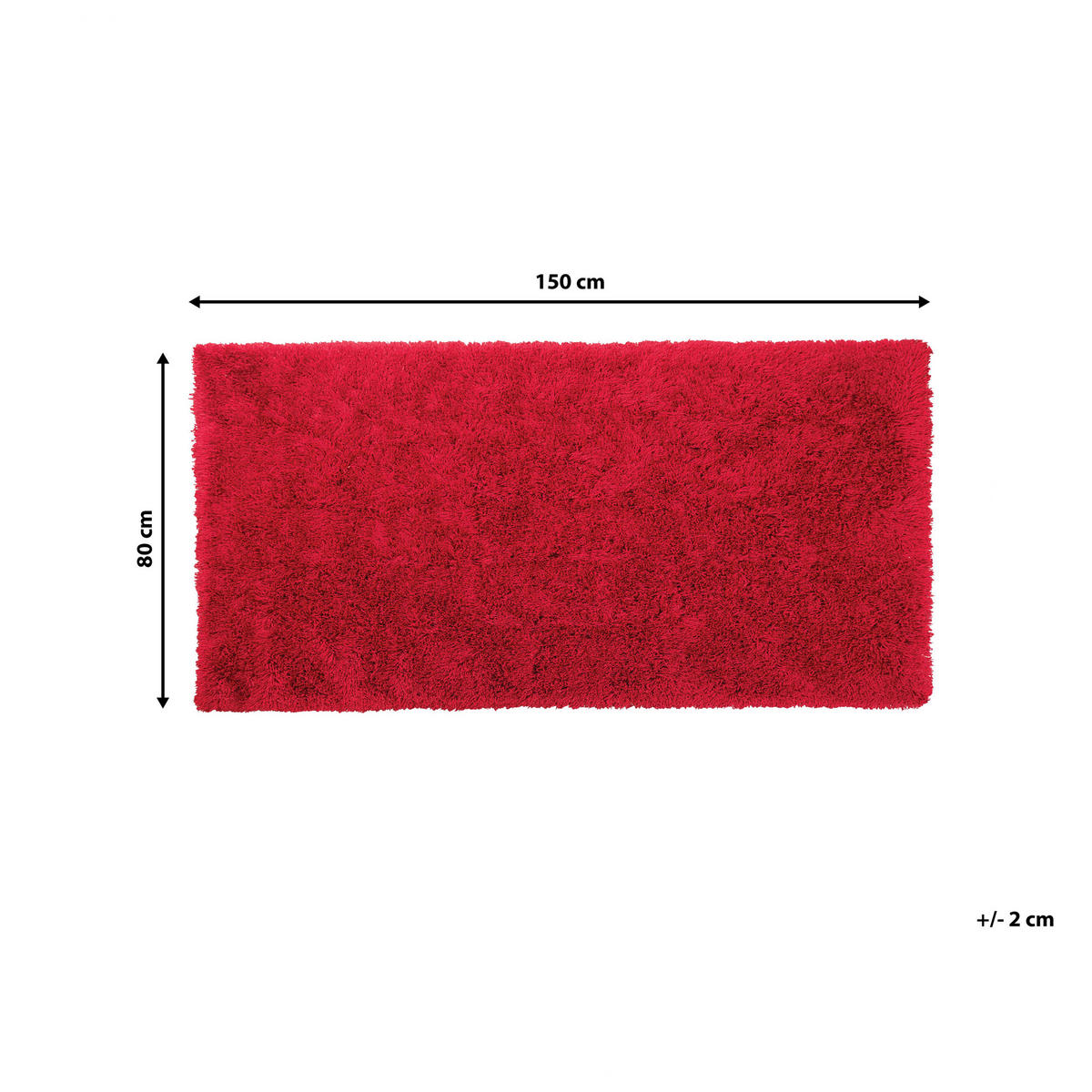 SHAGGY-TEPPICH Cide 150/80 cm - Rot, Kunststoff (80/150cm) - Beliani