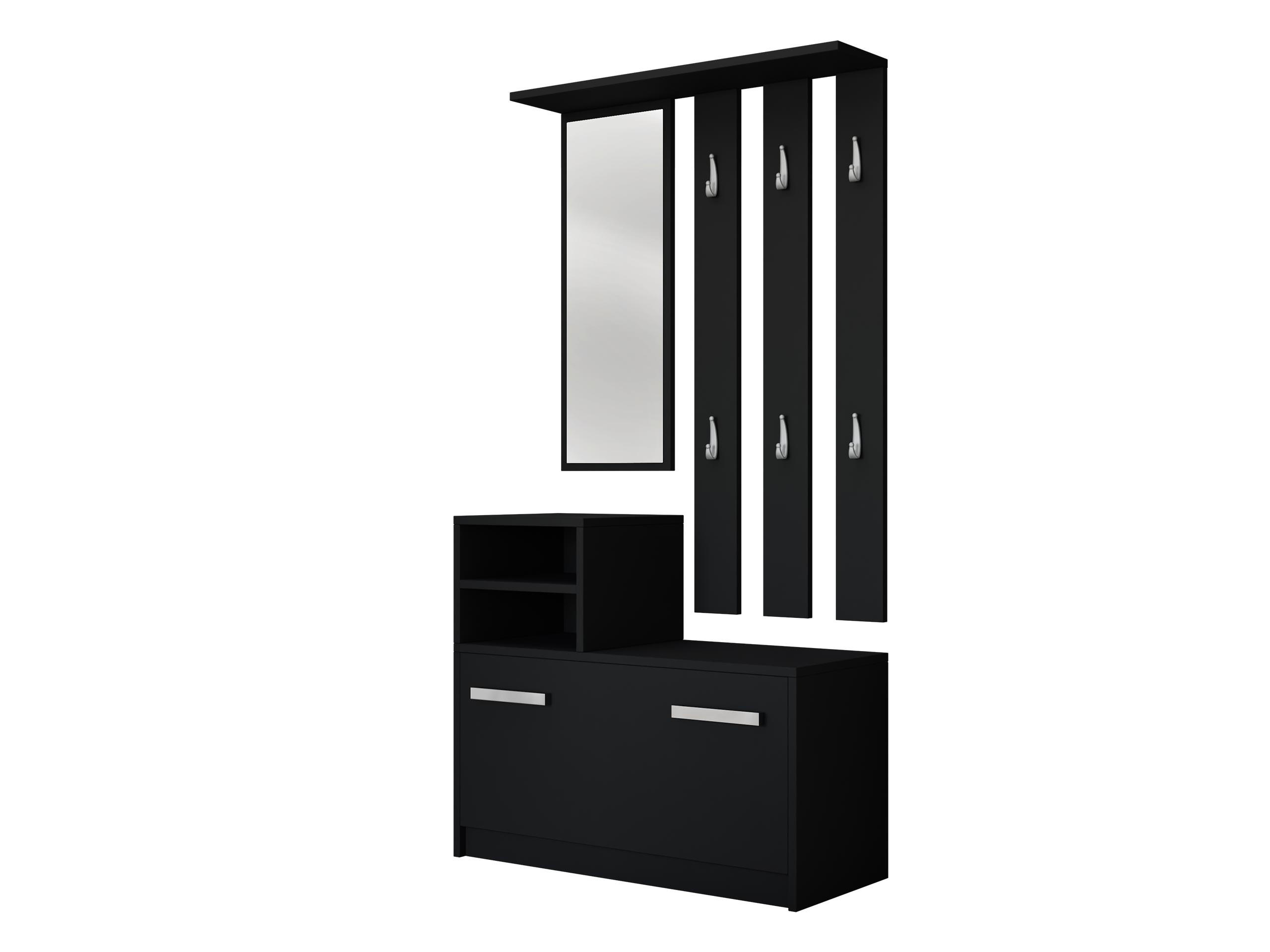 GARDEROBE Kolom - Schwarz, Holzwerkstoff (85/180/24cm) - MIRJAN24
