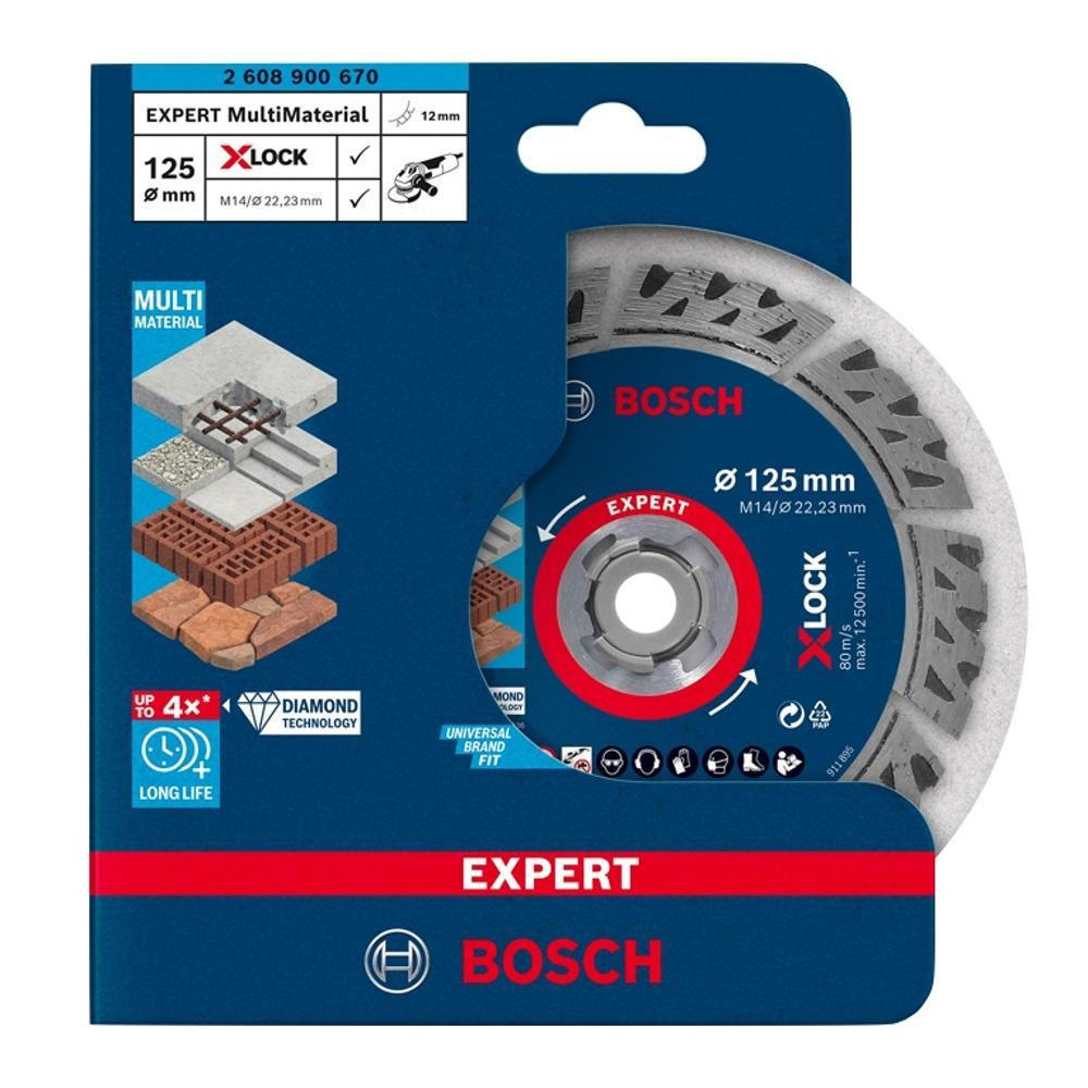 BOSCH EXPERT Multi Material Diamant Trennscheibe 125 x 22,23 x 2,4 mm X-LOCK ( 2608900670 ) - Nachfolger von 2608615161 - Multicolor, Kunststoff (160/155/15cm) - Bosch Professional