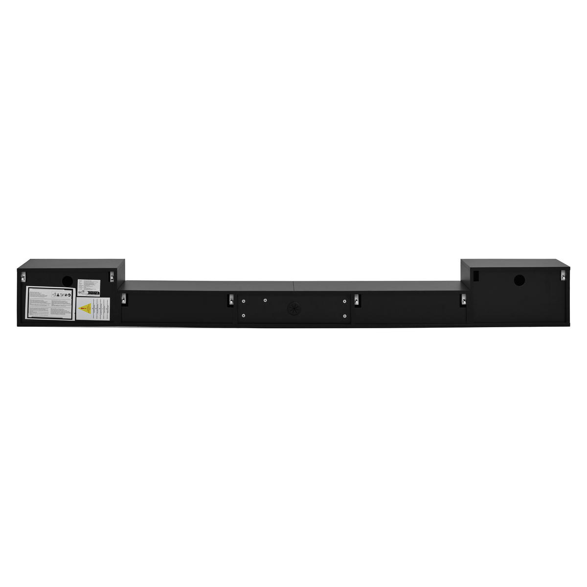 TV-LOWBOARD hängend 245 x 30 x 26 cm aus MDF, LED, Hochglanztüren, Schwarz - Schwarz, Holzwerkstoff (245/26/30cm)