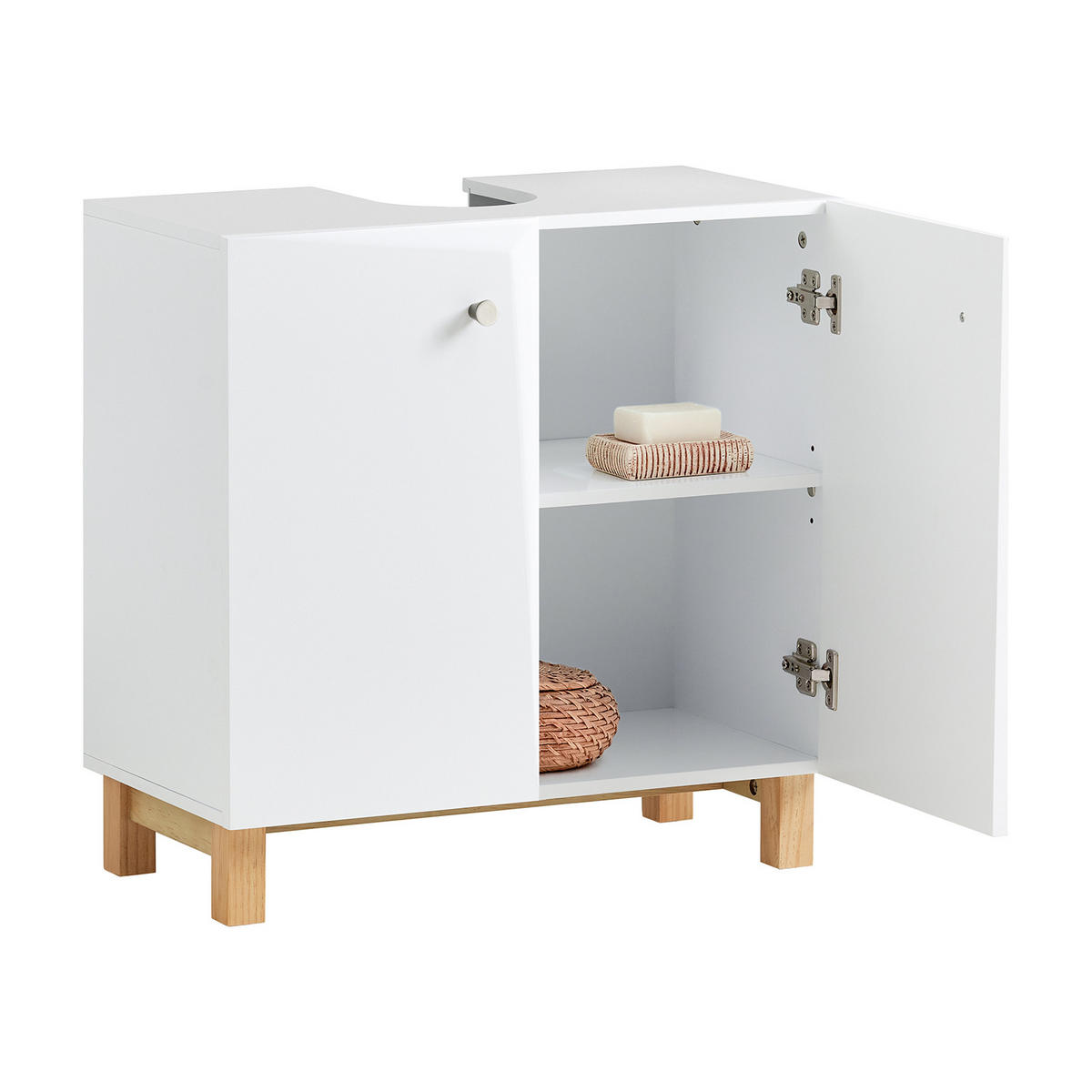 WASCHBECKENUNTERSCHRANK Weiß - Weiß, Holzwerkstoff (60/60/30cm) - SoBuy