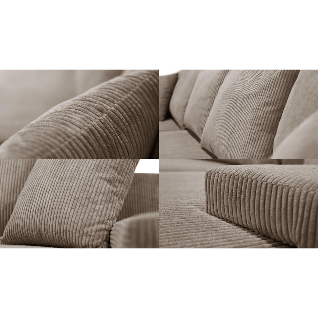 Thumbnail - Kaiser Möbel Ecksofa, Hellbraun, Holz, 6-Sitzer, Füllung: Polyurethan (PUR),Komfortschaum, U-Form, 348x93x188 cm, Wohnzi...