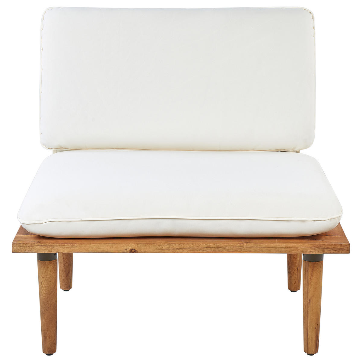 4-SEDEŽNA LOUNGE GARNITURA certificiran akacijev les svetlo rjava modularna blazine kremasto bela Frascati - svetlo rjava/bela, les (80/75/70cm) - Beliani