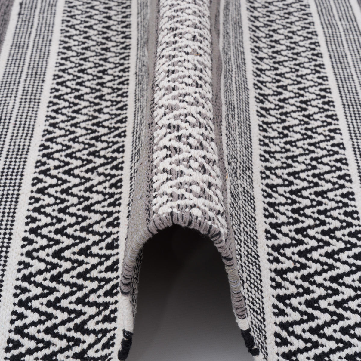 KELIM BAUMWOLLE NATUR TEPPICH GRACE - Grau, Textil (160/230cm) - Pergamon