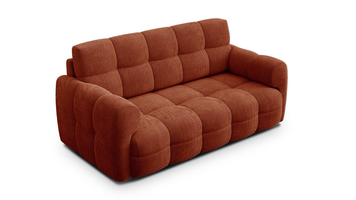 SOFA MELLOW 2,5-Sitzer, dunkelorange - Dunkelorange/Schwarz, Holz/Textil (183/87/98cm) - Wozimo
