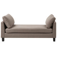 ČALOUNĚNÉ LEHÁTKO CHAISE LONGUE Látka Taupe Archiane - černá/béžová, textil (170/60/85cm) - Beliani