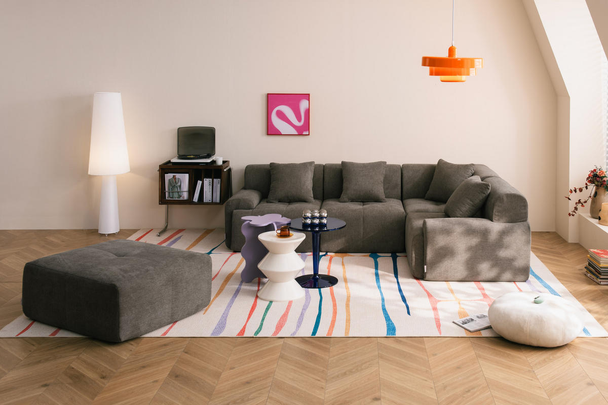 ECKSOFA Chenille Aschbraun - Braun, Textil (260/190cm) - MILYsofa