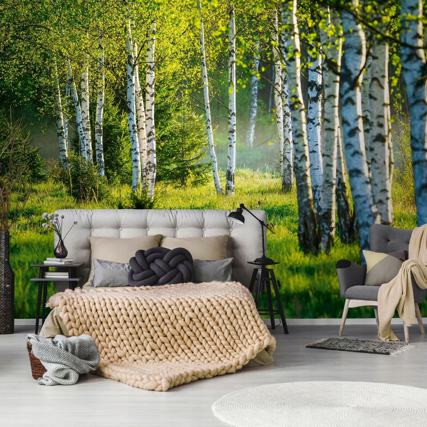 FOTOTAPETE Wald Baume Vliestapete Tapete 200x140 - Multicolor, Papier (200/140cm) - Wallarena