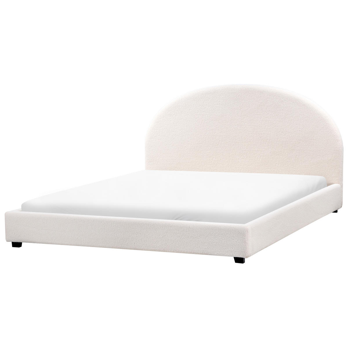 BETT mit Lattenrost 180/200 cm Cremeweiß Vaucluse - Weiß, Textil (180/200cm) - Beliani