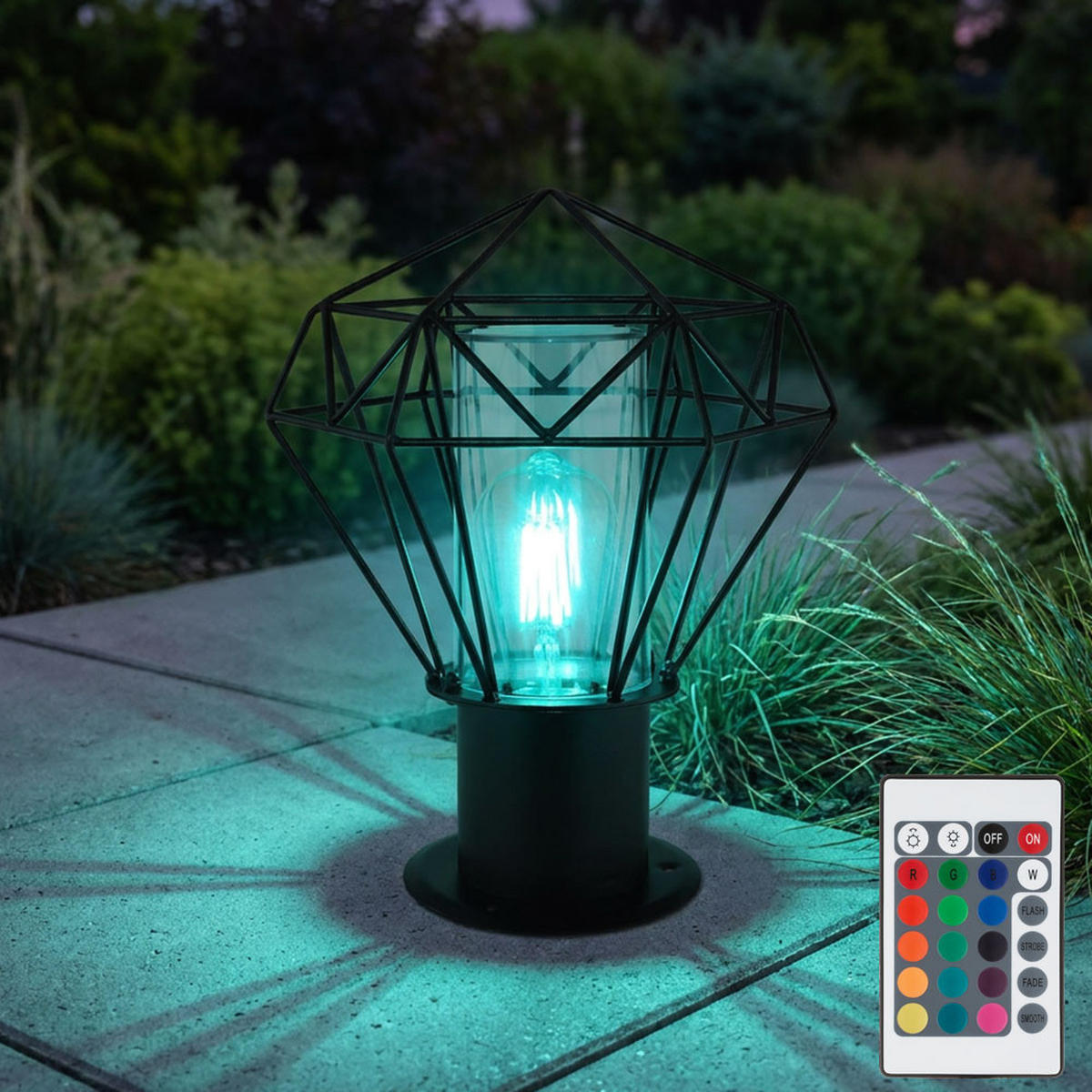 LED AUSSENLEUCHTE Horace Schwarz Gitterschirm - Schwarz, Metall (22.5/25.5/31.5cm) - Globo Lighting