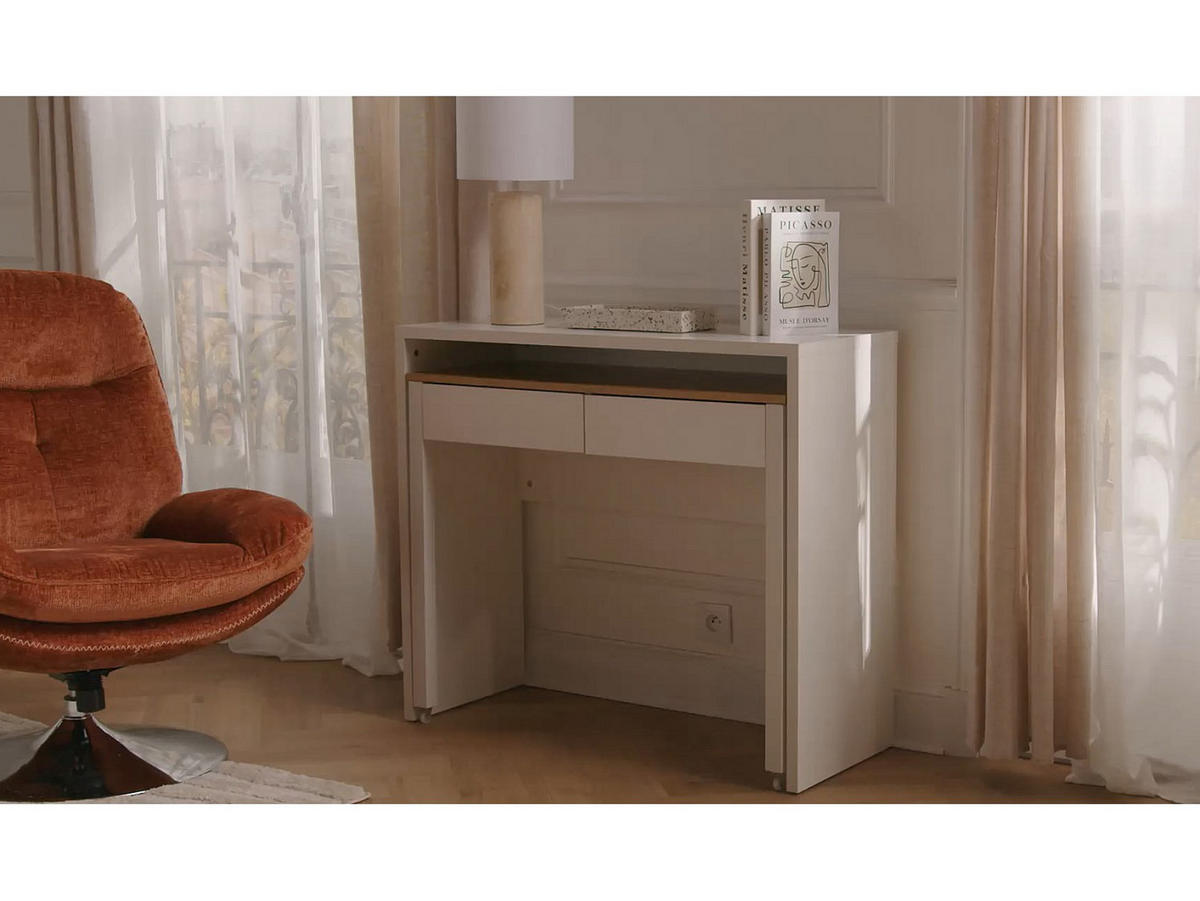 KONSOLENSCHREIBTISCH - 100cm x 40cm - Holzspan - schwarz, weiß - LOAVIA - Schwarz/Weiß, Holz (40/100/87cm) - Vente-Unique