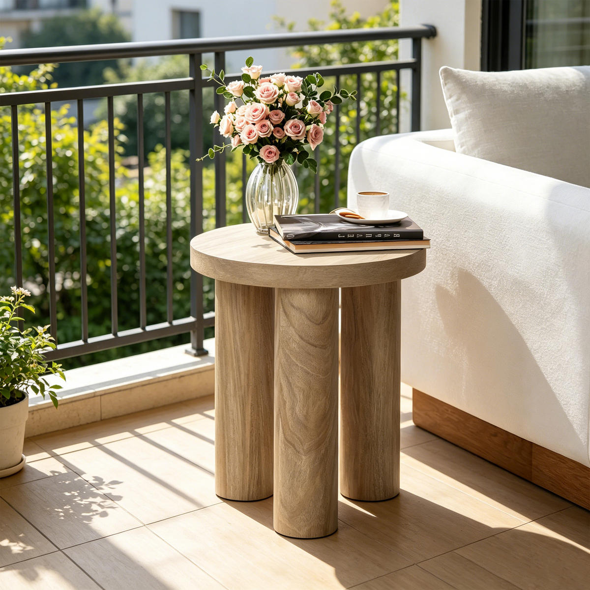 BEISTELLTISCH Holz Rund, Ø42 × H50 cm - Braun, Holzwerkstoff (42/42/50cm) - Hometopia