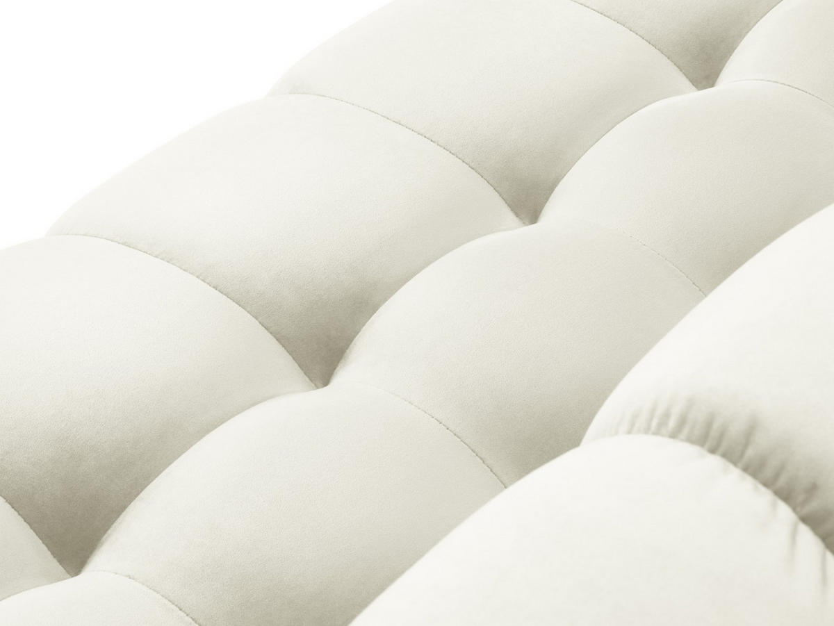 PANORAMASOFA Mamaia aus Samt leichtes beige 6 Sitzplätze - Creme, Textil (185/75/383cm) - Micadoni