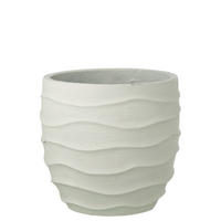 BLUMENTOPF WELLE + AUßENBEREICH SAND Weiß - Weiß, Stein (40.5/38cm) - J-Line