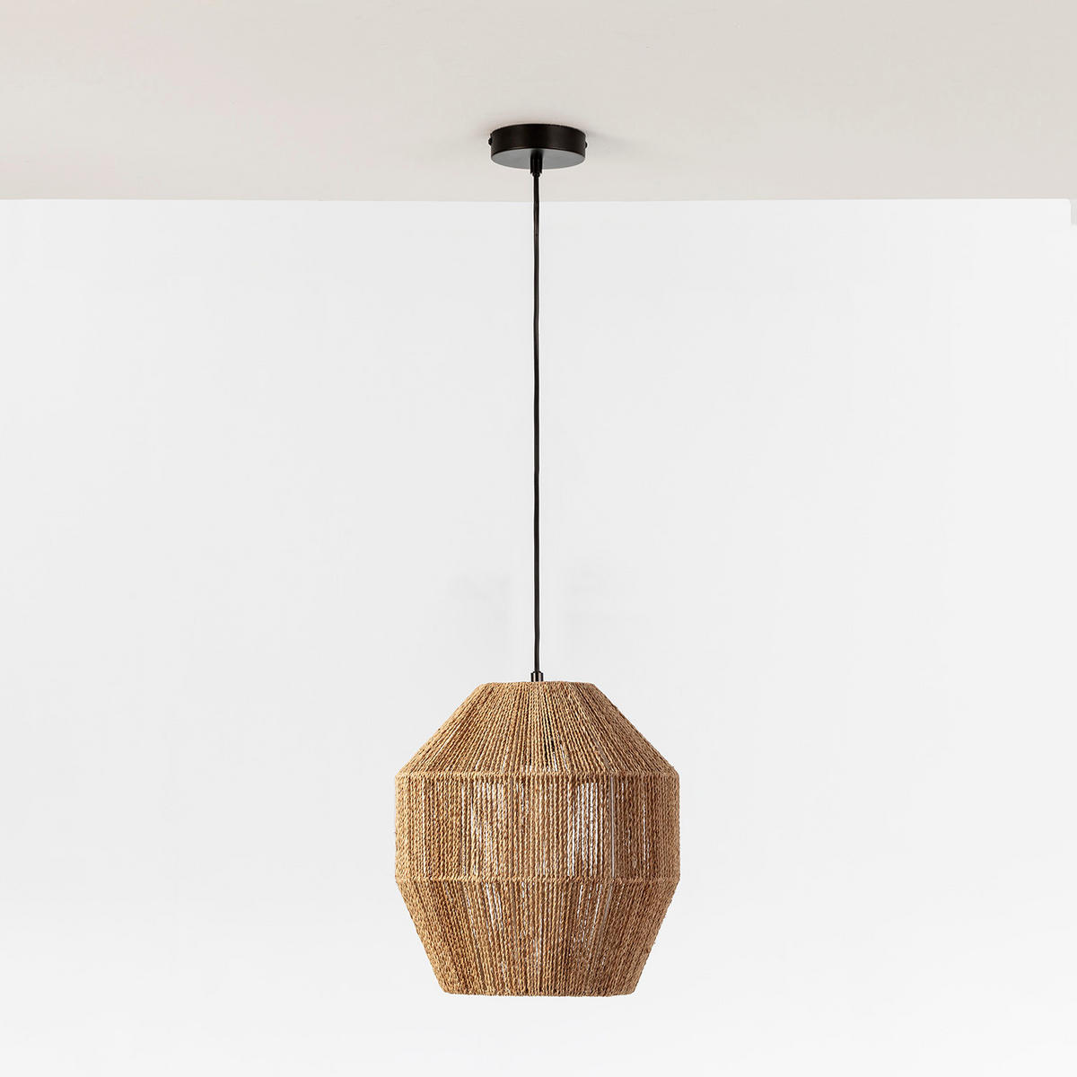 HÄNGELEUCHTE﻿ 30/30/155 Ishi - Beige, Naturmaterialien (30/30/155cm) - VS Venta-stock