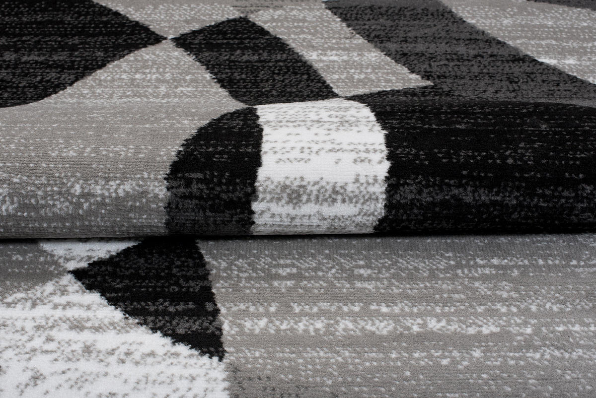 TEPPICH MAYA Grau Kreise Streifen Meliert 220/300 cm - Grau, Textil (220/300cm) - Tapiso