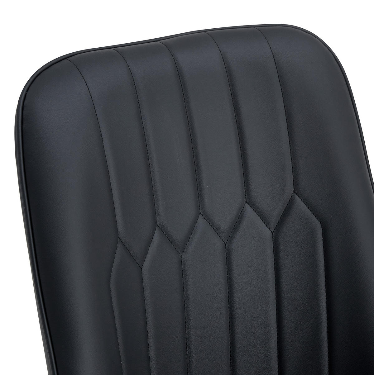 STUHL mit PU-Bezug 43 x 41,5 cm Schwarz 2er-Set - Schwarz, Metall (41.5/89/43cm) - Meubliv