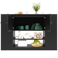 KÜCHENINSEL 140/40/90 cm schwarz mit klappbarer Tischplatte - Schwarz, Holzwerkstoff (140/90/70cm) - OKWISH