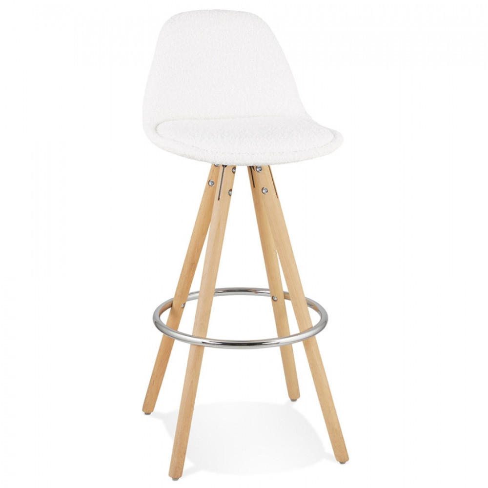 BARHOCKER Weiß 41x97x41cm - Buchefarben/Weiß, Holz/Textil (41/97/41cm) - AlterEgo