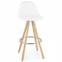 BARHOCKER Weiß 41x97x41cm - Buchefarben/Weiß, Holz/Textil (41/97/41cm) - AlterEgo