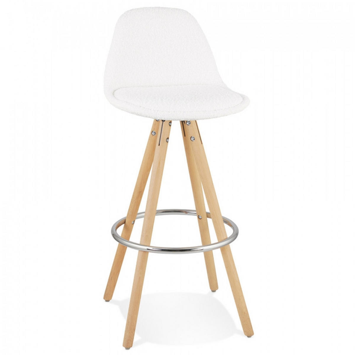 BARHOCKER Weiß 41x97x41cm - Buchefarben/Weiß, Holz/Textil (41/97/41cm) - AlterEgo