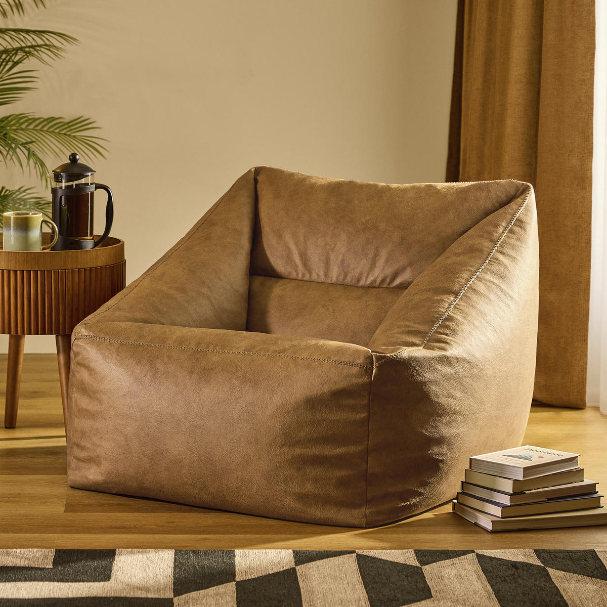 SITZSACK Sessel aus Kunstleder Natalia - Braun, Textil (70/65/70cm) - icon