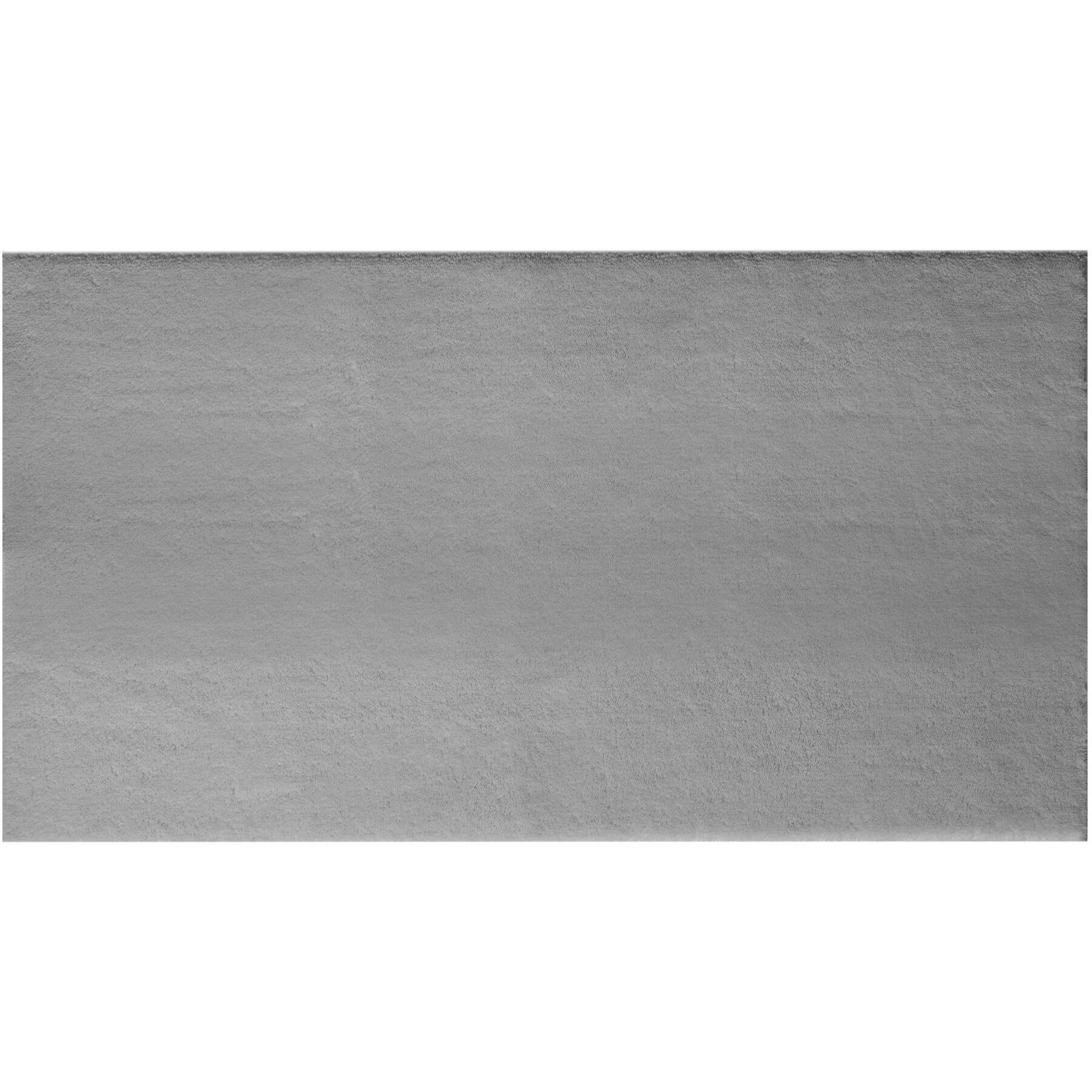 KURZFLORTEPPICH Soft Zone,rutschfeste Unterseite,grau - Grau, Kunststoff (110/60cm) - tectake