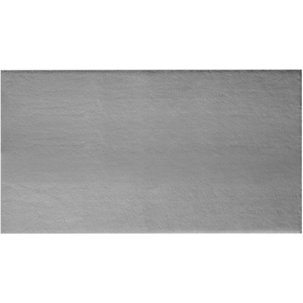 KURZFLORTEPPICH Soft Zone,rutschfeste Unterseite,grau - Grau, Kunststoff (110/60cm) - tectake