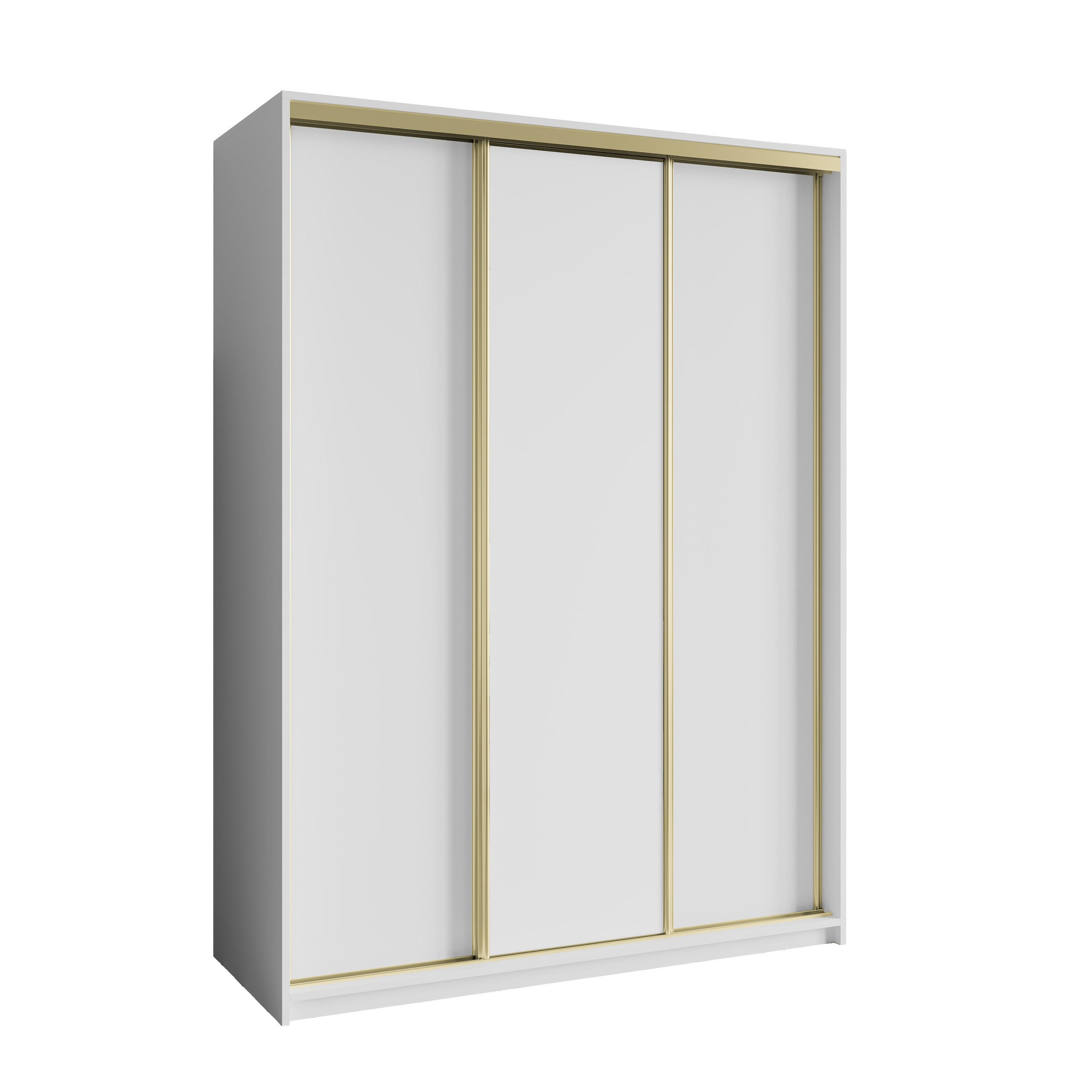 SCHWEBETÜRENSCHRANK NISSE 150/205/60 cm 3-türig Weiß - Weiß, Holzwerkstoff (150/205/60cm) - MASSENO