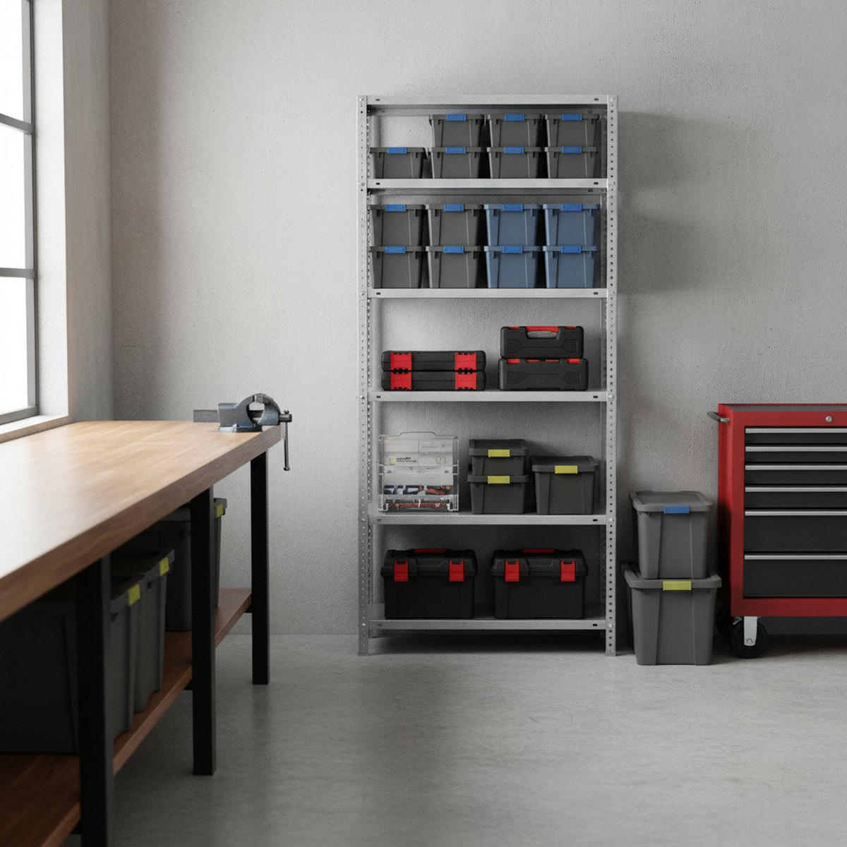 SCHRAUBREGAL PANDA TALL | HxBxT 200x110x50cm | 6 Fachböden | Fachlast 90kg | Weiß - Weiß, Metall (110/200/50cm) - PROREGAL