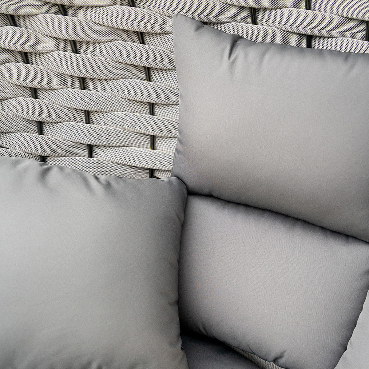 HÄNGESESSEL CADEIRA - Hellgrau, 1-Sitzer - Hellgrau, Kunststoff/Metall (114/123/72cm) - Home Deluxe