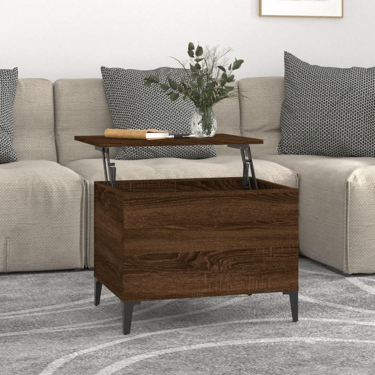 COUCHTISCH Braun Eichen-Optik 60x44,5x45 cm Holzwerkstoff - Braun, Holzwerkstoff (44.5/60/45cm) - furnicato