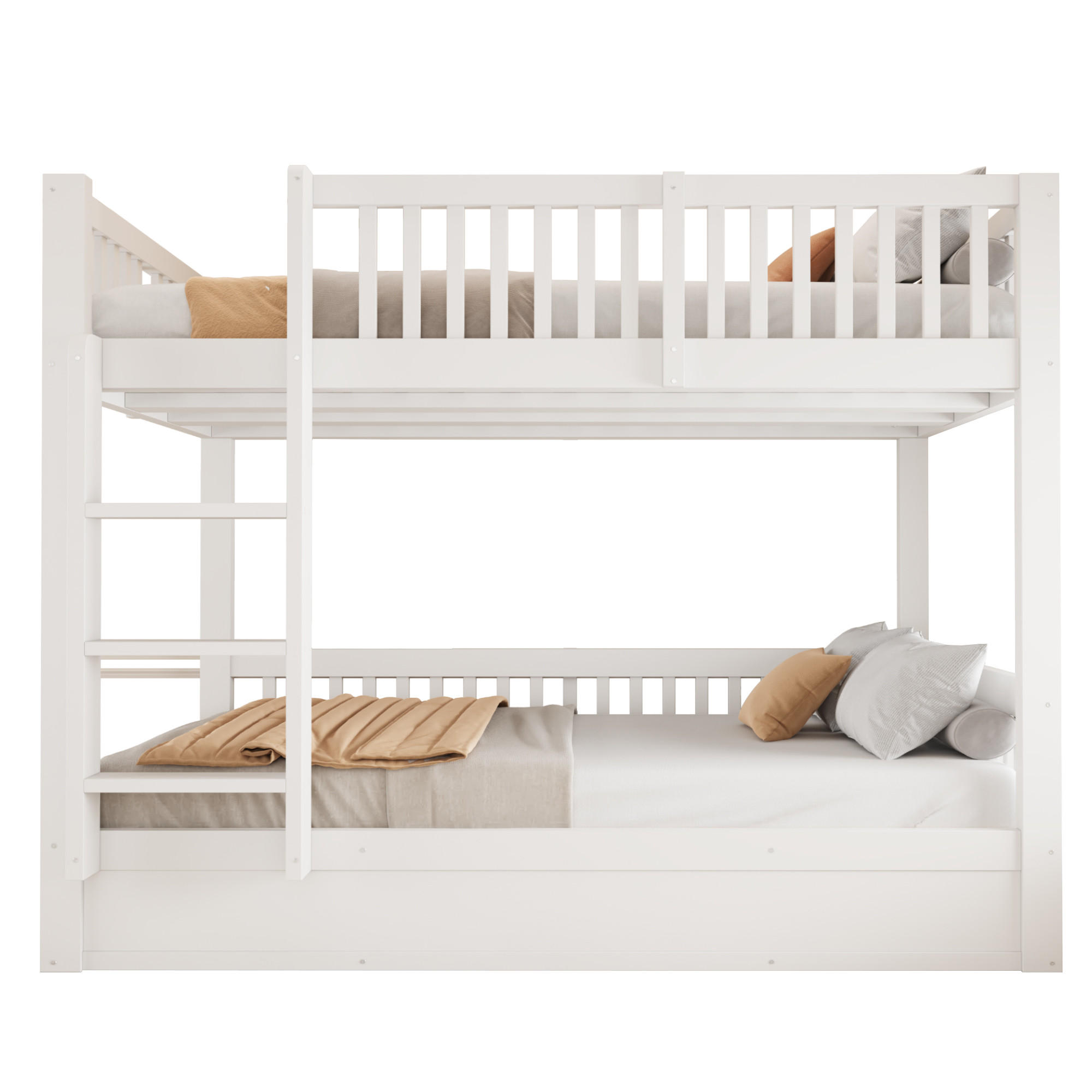 KINDER-ETAGENBETT 140*200 aus Massivholz mit Stauraum, Weiß - Weiß, Holz (140/200cm) - FLIEKS