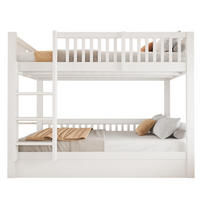 KINDER-ETAGENBETT 140*200 aus Massivholz mit Stauraum, Weiß - Weiß, Holz (140/200cm) - FLIEKS